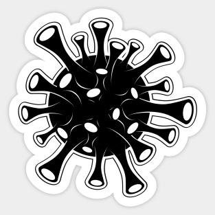 Black and White Virus Sticker